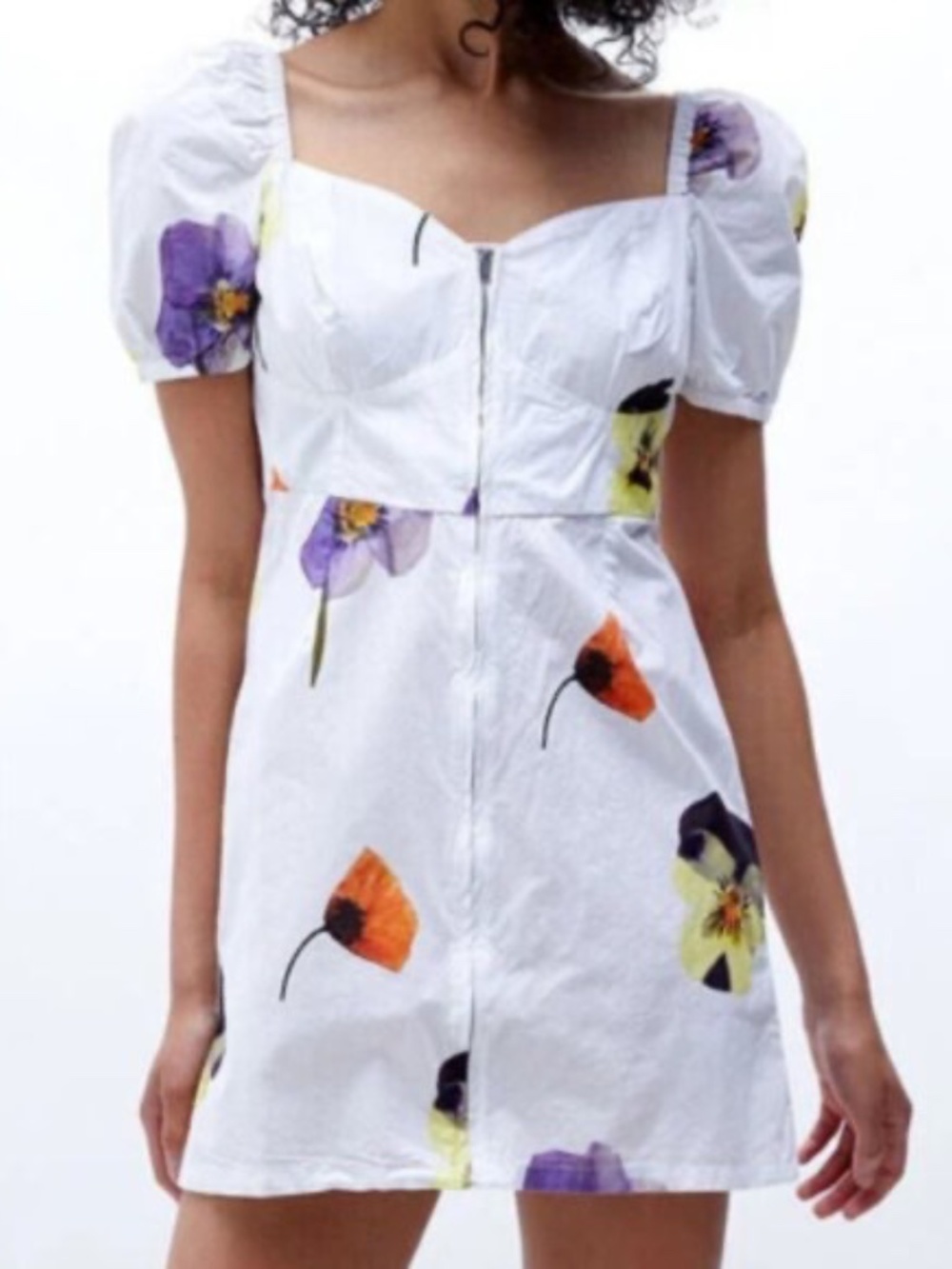 Obey Women's Redux Floral Puff Sleeve Mini Dress Size S